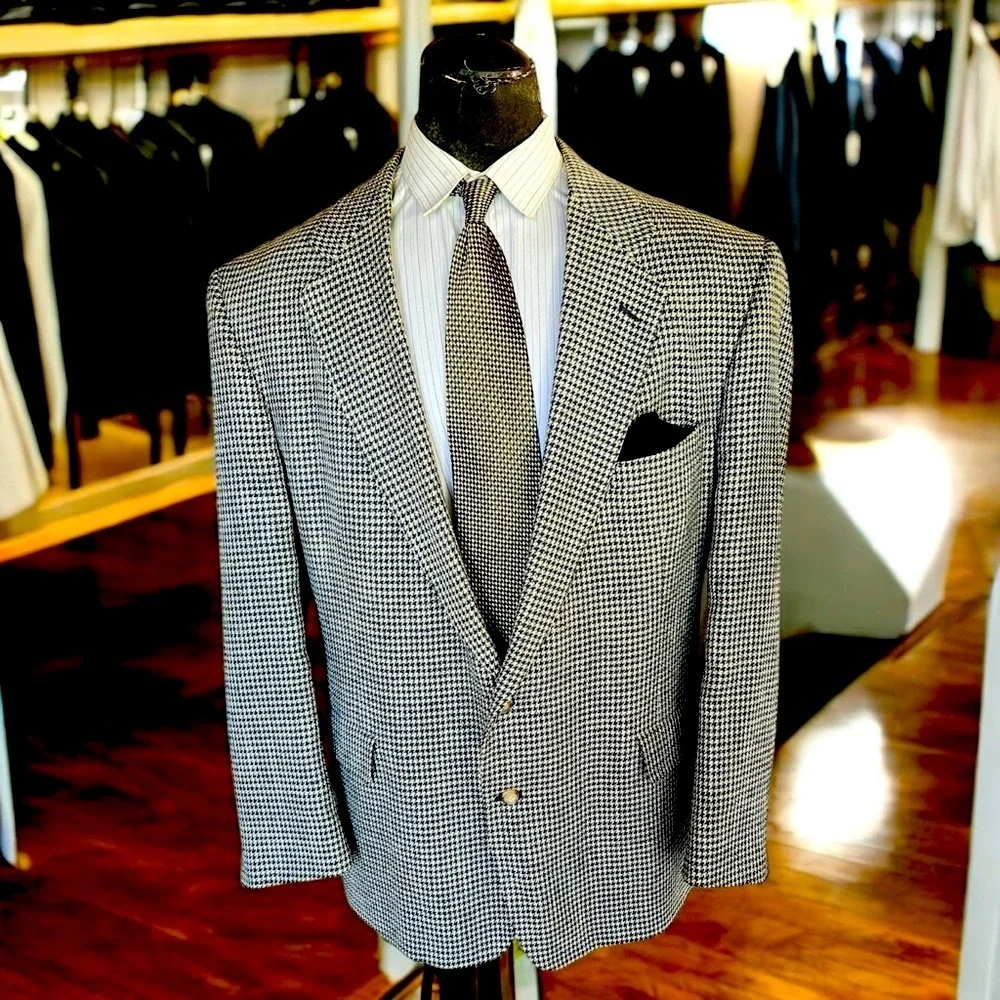 Blue and Silver Sport Coat with Wide Lapels and Classic Fit☑️VEN32